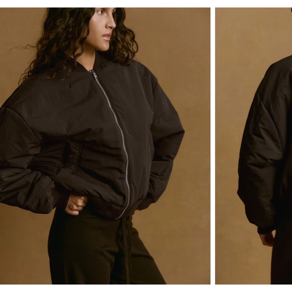 Adanola Drop Shoulder Bomber Jacket Reversible - Coffee Bean/Marshmallow White